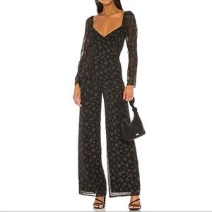 Privacy Please Everleigh Jumpsuit in black Amelia floral size XS